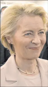  ?? Marcos Andronicou The Associated Press ?? President of the European Commission, Ursula von der Leyen, smiles after a news conference Friday at the Joint Search and Rescue Coordinati­on center in Cyprus.