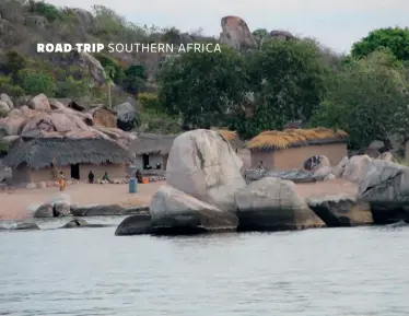  ??  ?? LEFT Lake Shore Lodge’s sunset cruise boat, Lake Wanderer, passes Mvuna – one of several islands in Lake Tanganyika.