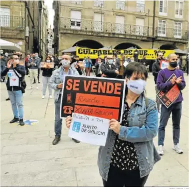  ?? ROSA VEIGA / EP ?? Protesta de hosteleros celebrada ayer en Orense.