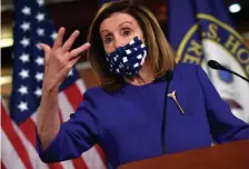  ??  ?? ICONIC: Speaker of the House Nancy Pelosi is lauded by the press as the ultimate female icon and a fashion icon.