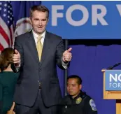  ??  ?? Virginia governor-elect Ralph Northam greets supporters in Fairfax, Virginia, on Tuesday.