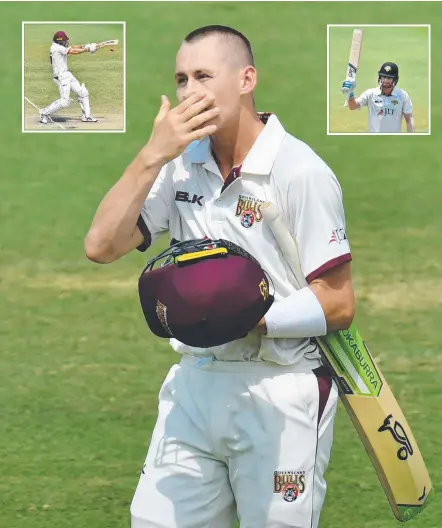  ?? Pictures: AAP IMAGE ?? Marnus Labuschagn­e’s future is in the air. It’s better news for Joe Burns (inset left) and Will Bosisto (right).