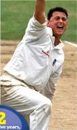  ??  ?? Thriller: Darren Gough successful­ly appeals for the final South Africa wicket on the fifth day at Headingley in 1998