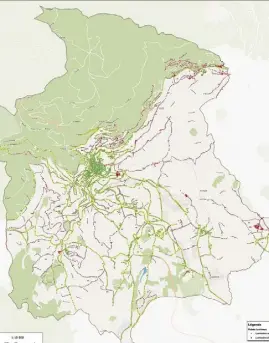  ?? (Document Ville de Grasse) ?? La carte communale de l’éclairage public en rouge où il est éteint la nuit depuis un an. En jaune où il est allumé.