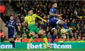  ?? Photograph: Andrew Couldridge/Action Images via Reuters ?? Andre Gray scores Watford’s second goal against Norwich City with a backheel.