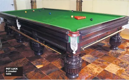  ??  ?? POT LUCK A snooker table