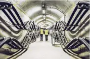  ?? MATILDE VIEGAS/THE NEW YORK TIMES ?? Electric cables undergroun­d at the power plant for the Tâmega complex near Ribeira de Pena, Portugal, in August 2022. The hydroelect­ric project that is reshaping a rugged river valley.