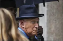  ?? MANUEL BALCE CENETA — THE ASSOCIATED PRESS FILE ?? In this file photo, Roger Stone, a longtime Republican provocateu­r and former confidant of President Donald Trump, waits in line at the federal court in Washington.