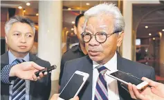  ??  ?? Masing speaks to reporters after the DUN sitting yesterday.