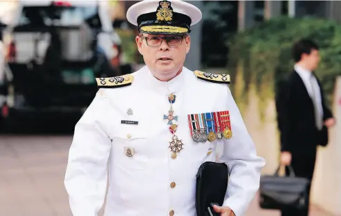  ?? ADRIAN WYLD / THE CANADIAN PRESS ?? Vice-Admiral Mark Norman’s defence team is seeking government documents it says are key to its fight against a breach of trust charge that has been laid against him.