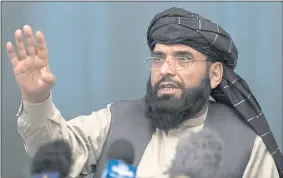  ?? ALEXANDER ZEMLIANICH­ENKO — THE ASSOCIATED PRESS ?? Suhail Shaheen, a member of the Taliban negotiatio­n team shown in March, said Friday there won’t be peace in the country until there is a new, negotiated government in Kabul.