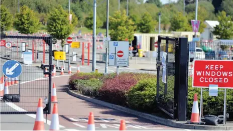  ??  ?? ■ Birstall Covid-19 testing station at the Park and Ride site.