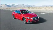  ?? PHOTOS COURTESY OF INFINITI CANADA ?? The 2018 Infiniti Q50 sports sedan features a refreshed exterior and interior design, as well as innovative technologi­es designed to empower and support the driver.