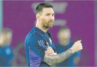  ?? // AFP ?? Leo Messi, durante el entrenamie­nto de Argentina ayer