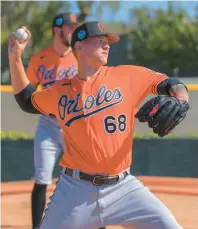  ?? ?? Tyler Wells, shown Friday at spring training in Sarasota, Florida, is focusing on becoming a starter for the Orioles