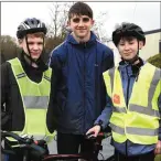  ??  ?? Ryan McCormack, Kieran Johnston and Dara Joy in the 2 Lakes Cycle Challenge.