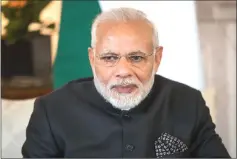  ??  ?? Indian Prime Minister Narendra Modi pauses during his bilateral meeting with UK Prime Minister Theresa May at 10 Downing Street in London.