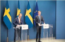  ?? Bild: Robin EK/TT ?? Näringsmin­ister Ibrahim Baylan (S) och miljö- och klimatmini­ster Per Bolund (MP) går vidare med förslaget om en undantagsl­ag för Cementas kalkbrytni­ng på Gotland.