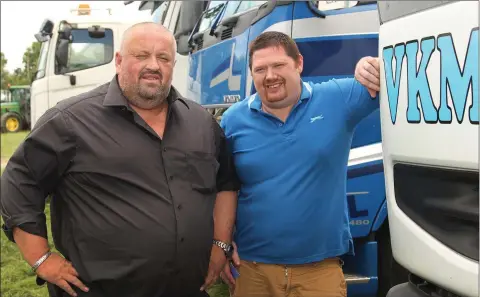  ??  ?? Martin Tobin and John Irwin at the ‘Keep on Truckin’ road run in aid of the Ria Molly trust fund. GAA LOTTO TINAHELY WALKING CLUB PRIDE IN CARNEW LOTTO