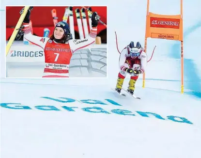  ??  ?? Die lange Wartezeit ist vorbei: Ramona Siebenhofe­r kehrte als Dritte nach drei Jahren auf das Weltcup- Podium zurück.