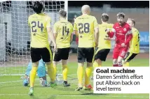  ??  ?? Goal machine Darren Smith’s effort put Albion back on level terms