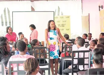  ?? CONTRIBUTE­D PHOTOS ?? Alicia Glasgow Gentles, executive director of Youth Upliftment through Employment (YUTE), stresses the importance of non-technical life skills, as YUTE and HEART Trust NTA groom 50 of their graduates in preparatio­n for Restaurant Week 2016.