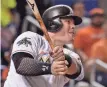  ?? JASEN VINLOVE, USA TODAY SPORTS ?? The Yankees are showing interest in Marlins first baseman Justin Bour.