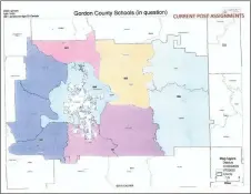  ?? Contribute­d ?? Map of the Gordon County Board of Education’s current posts.