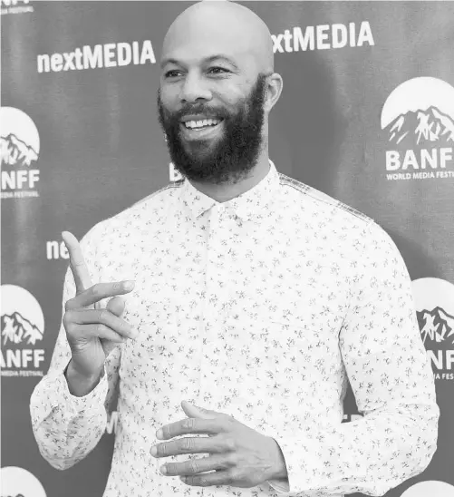  ?? STUART GRADON/ POSTMEDIA NEWS ?? Hip-hop artist and actor Common on the red carpet at the Banff World Media Festival Tuesday.