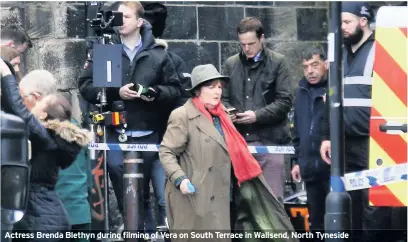  ??  ?? Actress Brenda Blethyn during filming of Vera on South Terrace in Wallsend, North Tyneside