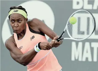  ?? Picture: DYLAN BUELL/ GETTY IMAGES ?? FIRED UP: Rising American tennis star Coco Gauff faces Anastasija Sevastova of Latvia on Monday.