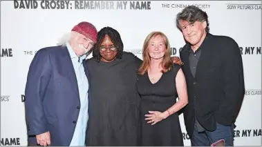  ?? PHOTO BY EVAN AGOSTINI/INVISION/AP ?? Musician David Crosby, left, actress Whoopi Goldberg, Crosby’s wife, Jan Dance, and producer Cameron Crowe pose together at a special screening of “David Crosby: Remember My Name,” hosted by Sony Pictures Classics and The Cinema Society, at The Roxy Cinema on July 16 in New York.