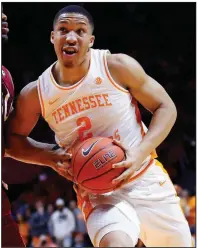  ?? AP/WADE PAYNE ?? Junior forward Grant Williams, who is averaging 19.4 points and 7.4 rebounds per game this season, leads top-ranked Tennessee against No. 5 Kentucky tonight as the Volunteers close the regular season with a demanding stretch.