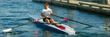  ??  ?? RIGHT: David Hussey in his single-sculls boat in Canada.