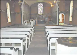  ?? SHARON MONTGOMERY-DUPE/CAPE BRETON POST ?? An inside view of the beautiful wooden church at South Head which is now kept going by three women in the community and the generosity of others.
