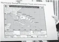  ?? JIM WATSON/GETTY-AFP ?? The now-infamous apparently doctored map of Hurricane Dorian.