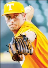  ?? ?? Tennessee pitcher Ben Joyce throws during a game against Oklahoma earlier this season. (Photo by Michael Wyke, AP file)