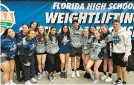  ?? ARCHBISHOP MCCARTHY/COURTESY ?? Archbishop McCarthy placed third in the Olympic category at the weightlift­ing state championsh­ip. The Mavericks had nine lifters reach state.