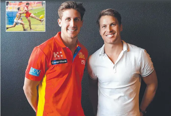  ?? Picture: SUPPLIED ?? Suns player David Swallow with brother Andrew are helping drive the new culture at the Gold Coast’s AFL franchise.