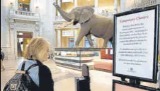  ?? AFP ?? A visitor to the Smithsonia­n National Museum of Natural History in Washington DC, which will temporaril­y close from Saturday.