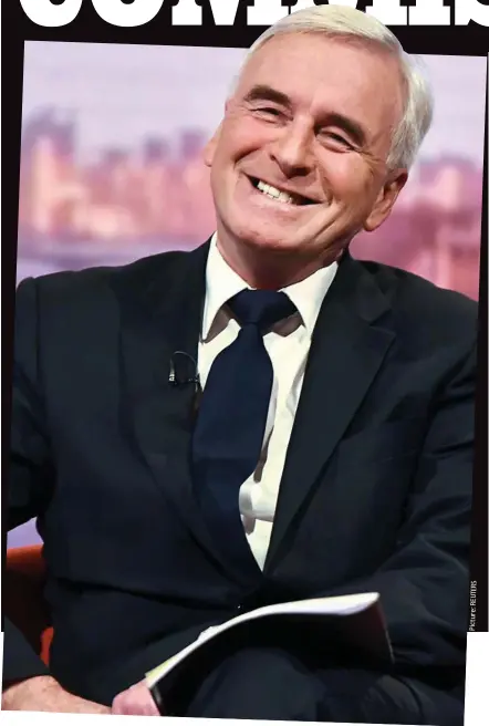  ??  ?? Danger: John McDonnell on the BBC’s Andrew Marr Show last month