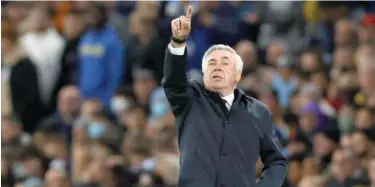  ?? File / Reuters ?? ↑
Real Madrid coach Carlo Ancelotti’s recipe for success this season has been sticking with his best players and maintainin­g a very short rotation.