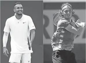  ?? GETTY IMAGES ?? Nick Kyrgios, left, and Stefanos Tsitsipas enjoyed their one-match experience playing doubles at the Citi Open.