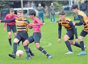  ??  ?? U/16 East Region Cup action from Fairmuir Park where Riverside CSC beat Maryfield United 5-0.