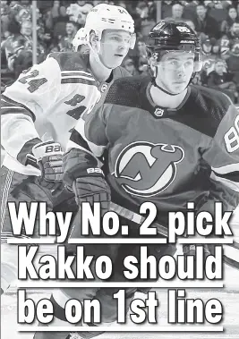  ?? Getty Images ?? HUDSON RIVER RIVALS: Just because the Devils have Jack Hughes on the first line isn’t a good reason for the Rangers to do the same for Kaapo Kakko. The Rangers should do it because Pavel Buchnevich has not done enough to stay there, writes The Post’s Larry Brooks.
