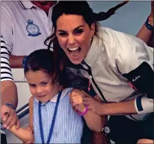  ??  ?? MIXED EMOTIONS: Kate, at a regatta with Charlotte last year, says motherhood is a combinatio­n of joy, guilt and uncertaint­y