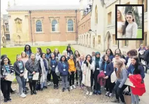  ??  ?? ●●Pupils on the Women in Science course held at Pembroke College, Cambridge University and, inset, Olivia Austin