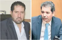  ??  ?? Ricardo Becerra, excomision­ado de la Reconstruc­ción, y Édgar Amador, exsecretar­io de Finanzas, se dijeron a disposició­n de la PGJ.