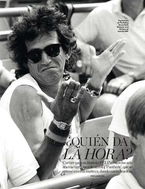  ??  ?? El guitarrist­a de The Rolling Stones Keith Richards, en el US Open de tenis de 1988.