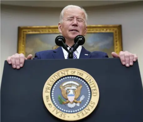  ?? AP ?? ‘FISH ROTS FROM THE HEAD’: While some clamor for the removal of President Biden, it’s worth looking at the suspect list of who would be up next.